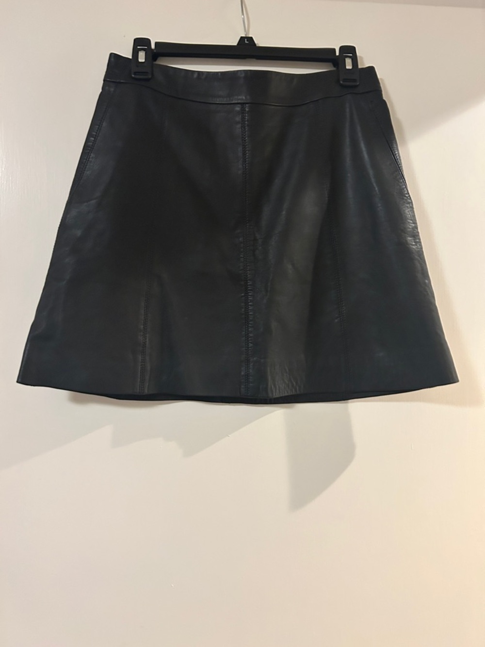 Marc Jacob Black Leather A-Line Skirt